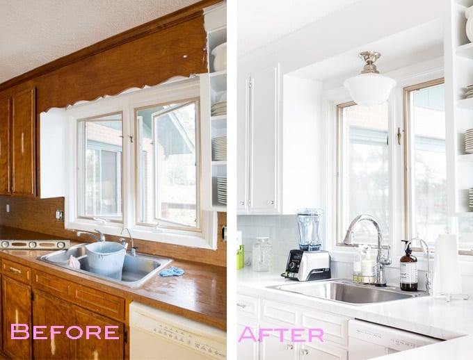 Removing the Scalloped Wood Valance Over the Kitchen Sink