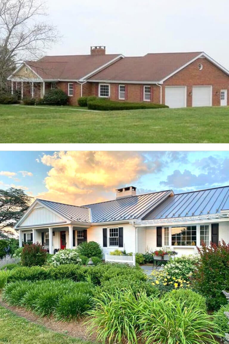 Exterior Makeover: Brick Ranch to Modern Farmhouse