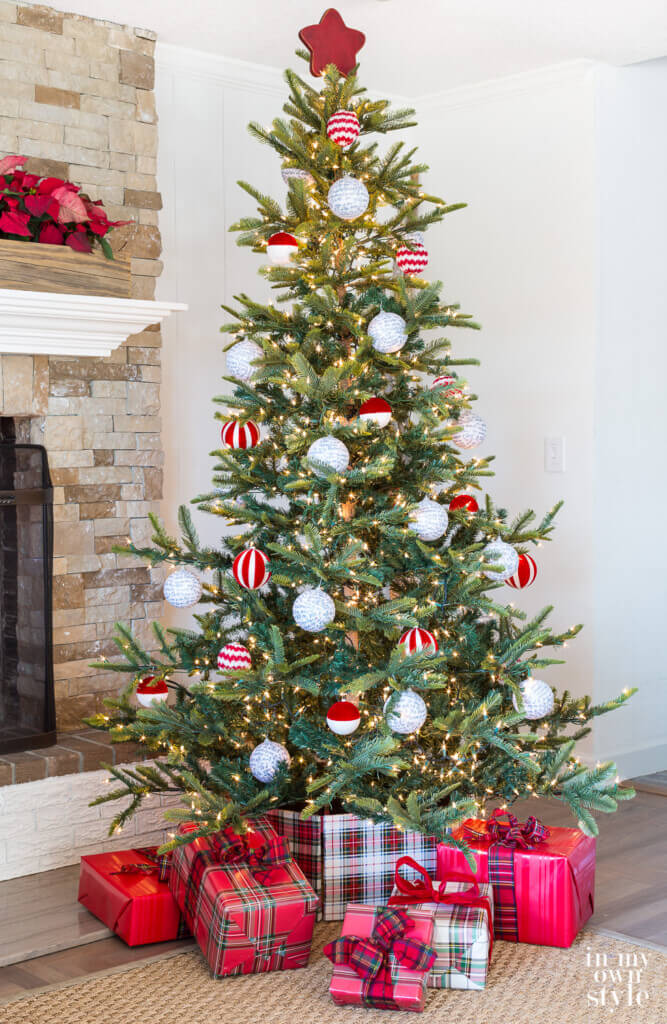 red accented Christmas tree