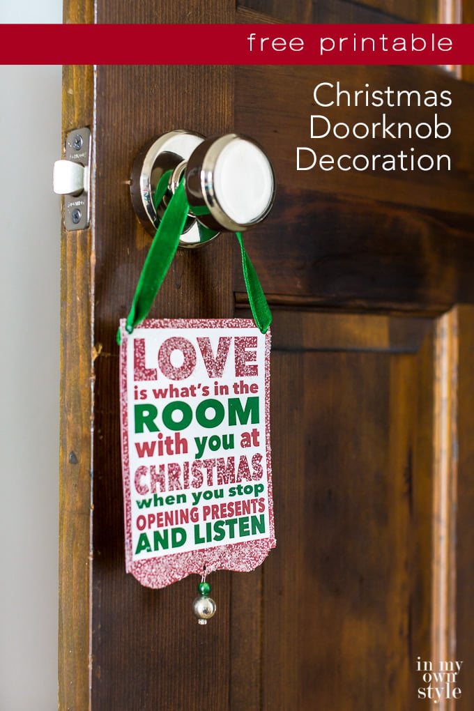 Free Printable Christmas Doorknob Decoration