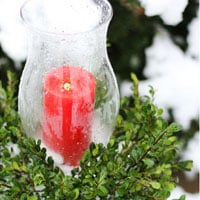 Outdoor Christmas Candle Planter