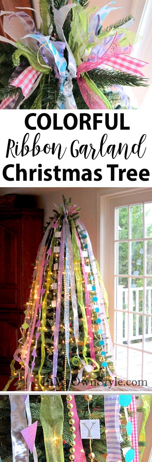 Christmas tree garland ideas to make using ribbon