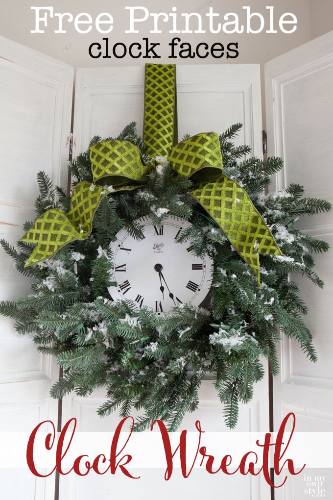 Clock Wreath & Free Printables