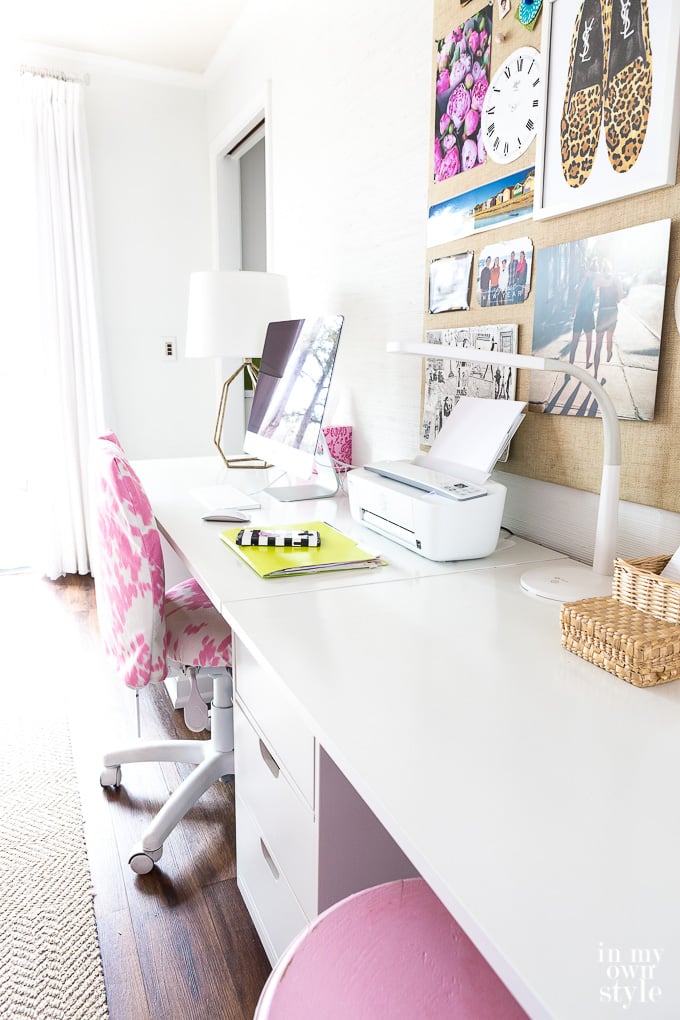 white painted custom work table in home craft roomtable