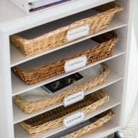 Computer paper storage idea in a craft room