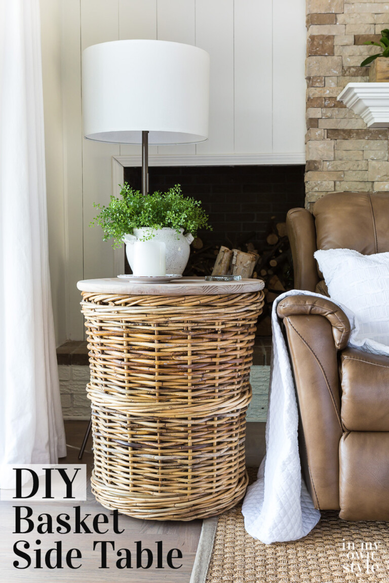 How to Make a Large Wicker Basket Into a Side Table