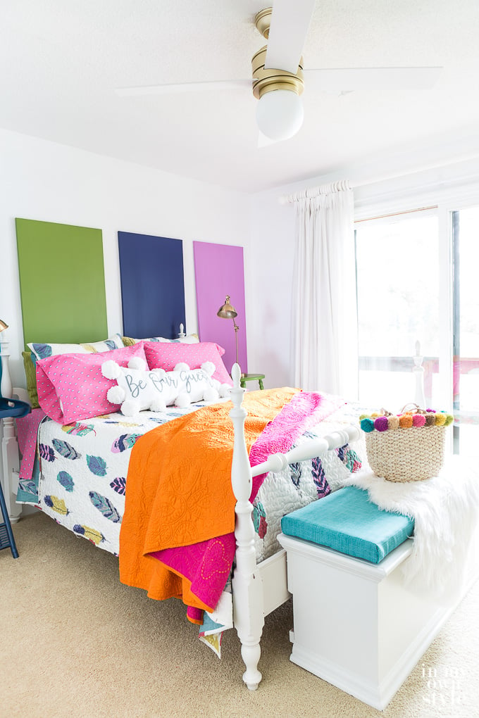 Colorful Guest Bedroom Makeover on a Budget