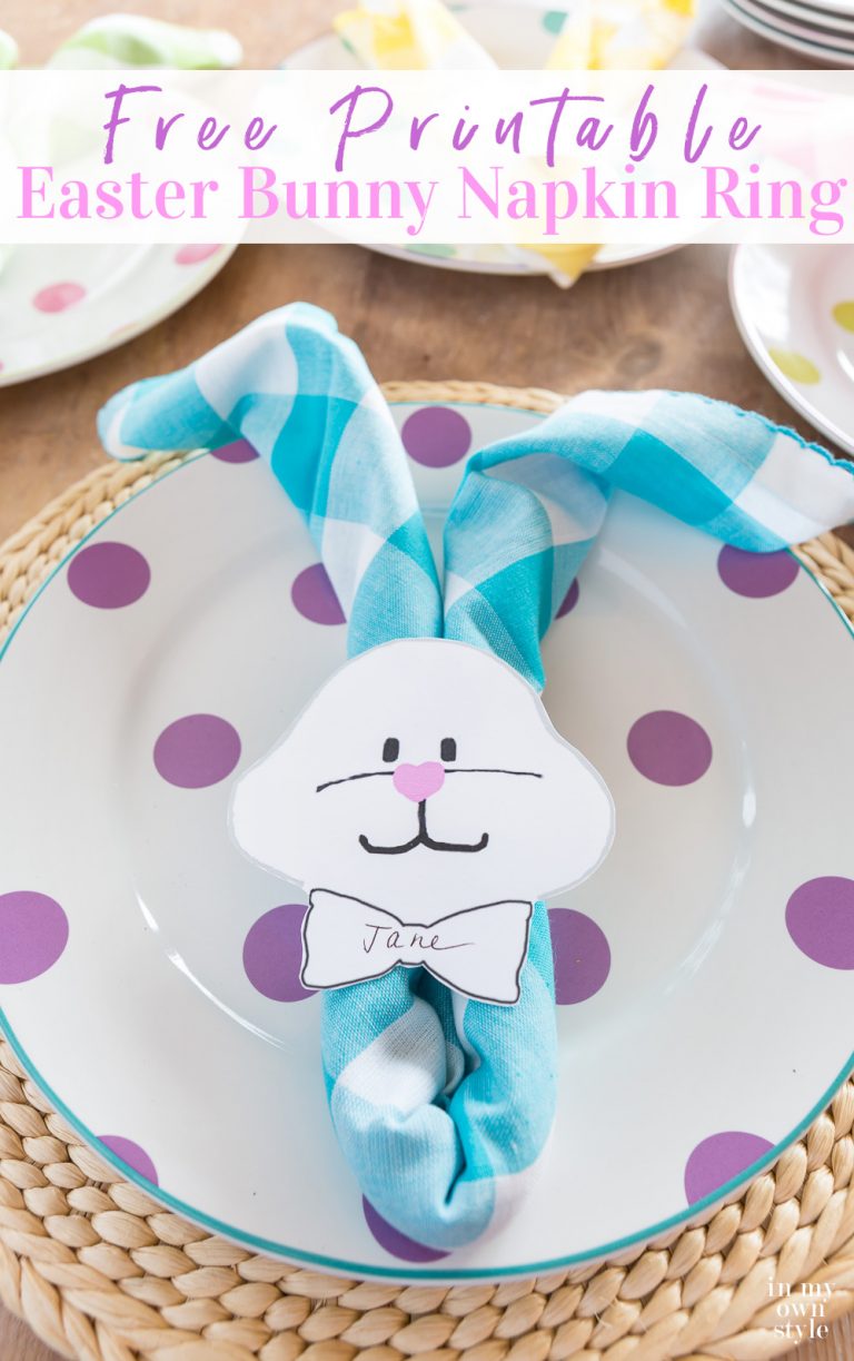 Easter Bunny Napkin Ring Free Printable