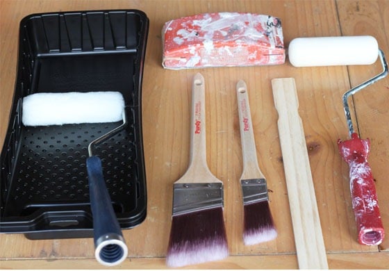 paint brushes on a table