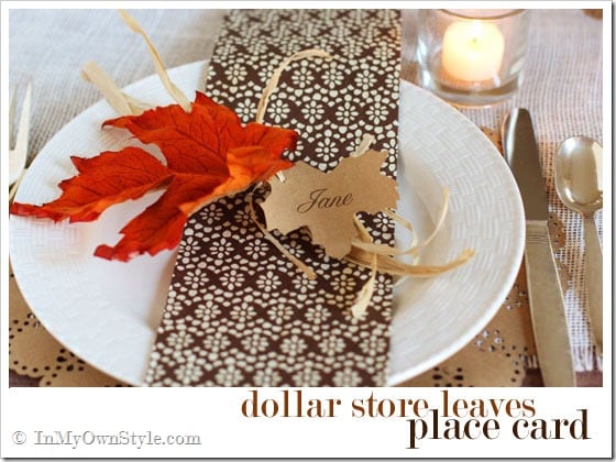 Fall Leaf Table Setting Place Cards DIY