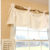 Easy no sew tie on window valance DIY