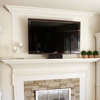 How To Hide Wall Mounted TV Cords Above a Fireplace Without an Electrician