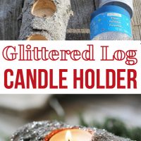 Glitter Tree Trunk Candle Holder