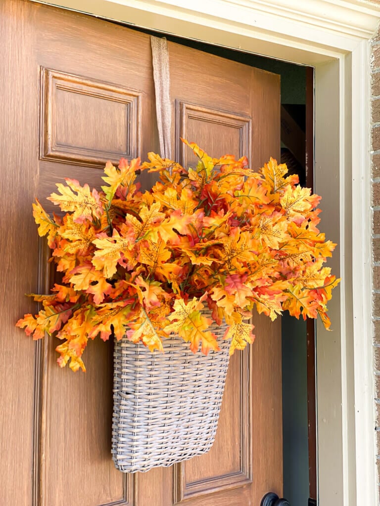 Fall Door Decor: Hanging Wicker Door Basket DIY