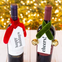 Holiday Gift tags for wine bottles