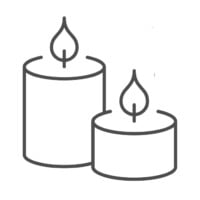 line drawing of candles