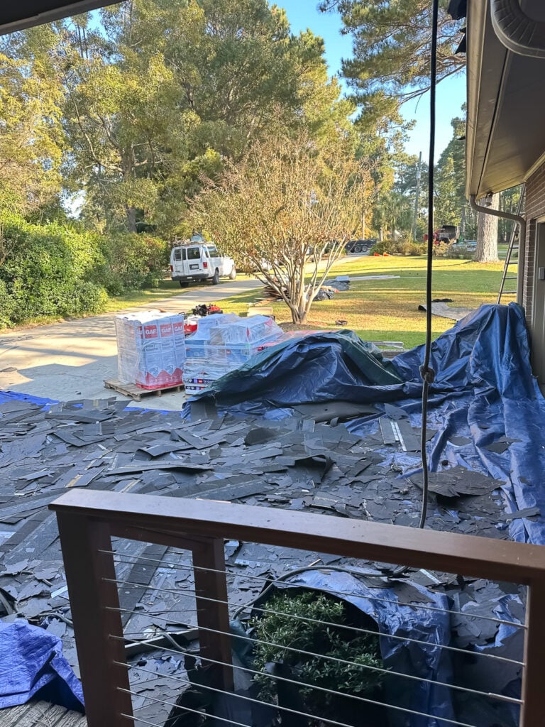 roofing being removed