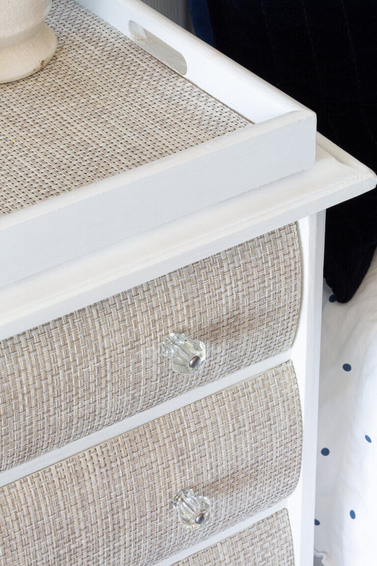 Woven Drawer Front Nightstand Makeover