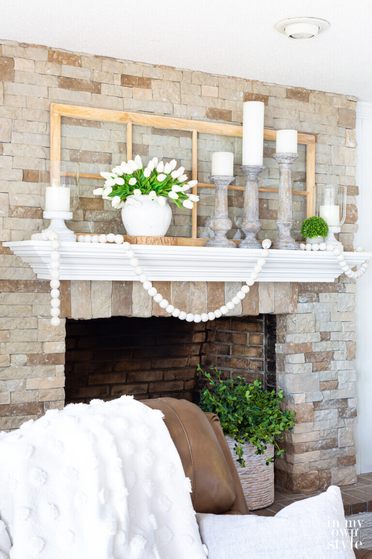 Fireplace Mantel Decor for Summer