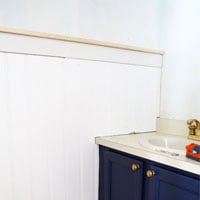 Powder Room Makeover Update:  Installing Wall Panels