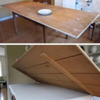 How to make a temporary dining room table extender to large gatherings.