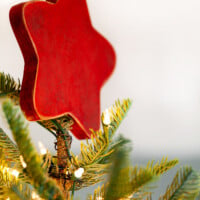 DIY Star Christmas Tree Topper on tree