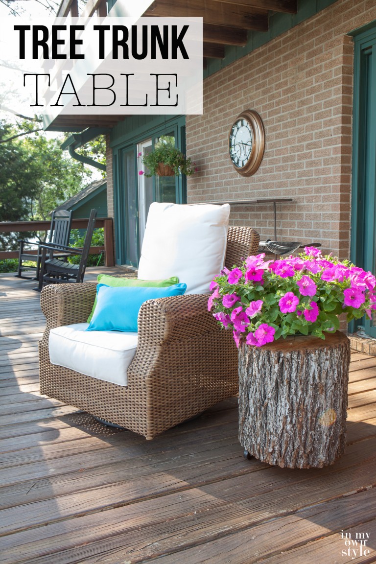 How to Make an Outdoor Tree Trunk Side Table