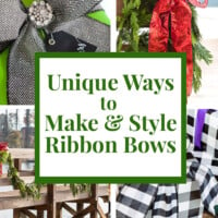 Unique ways to make and style ribbon bows for wreaths, gifts and more.