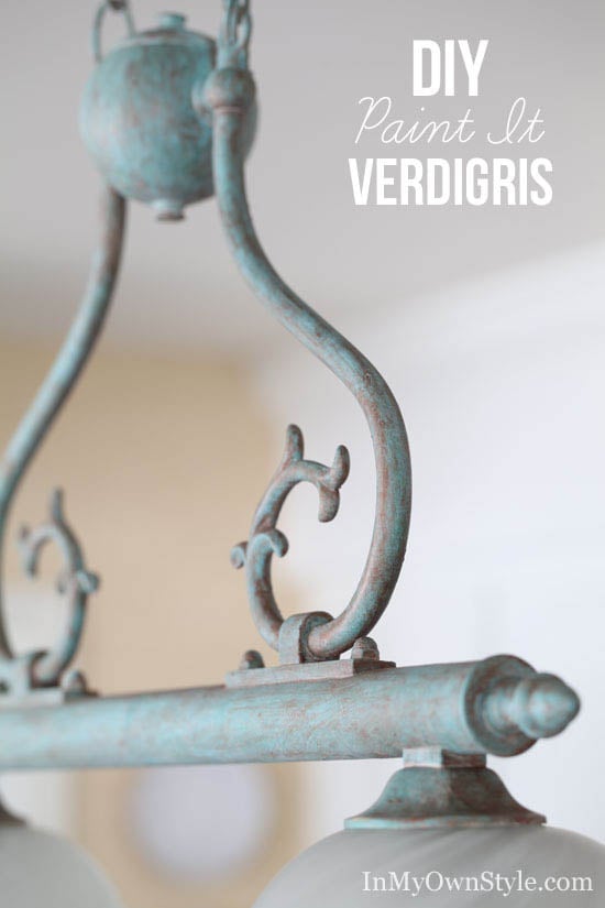 How to paint a-Verdigris-on-a-brass-light-fixture