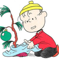 Linus-putting-his-blanket-around-the-base-of-a-sad-Christmas-tree