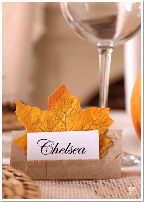 Fall Paper Bag Table Place Card Holders