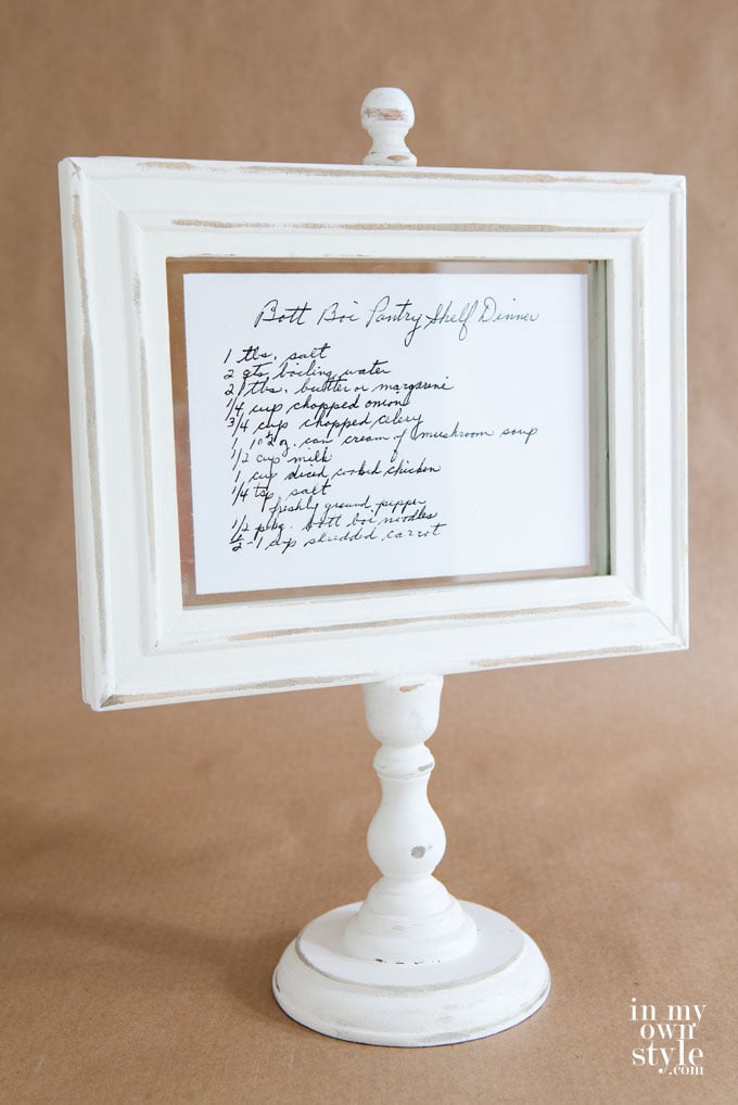 Photo Frame Recipe Holder