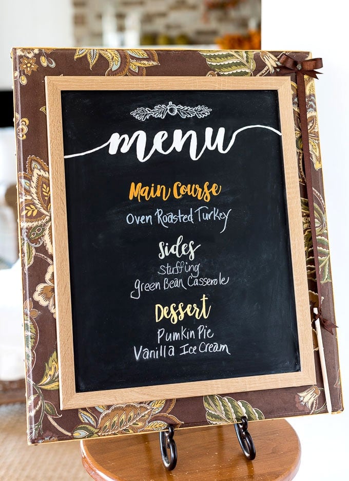 Fabric Covered Framed Chalkboard