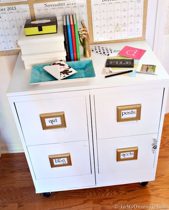 File Cabinet Makeover Using Homemade Chalk Paint