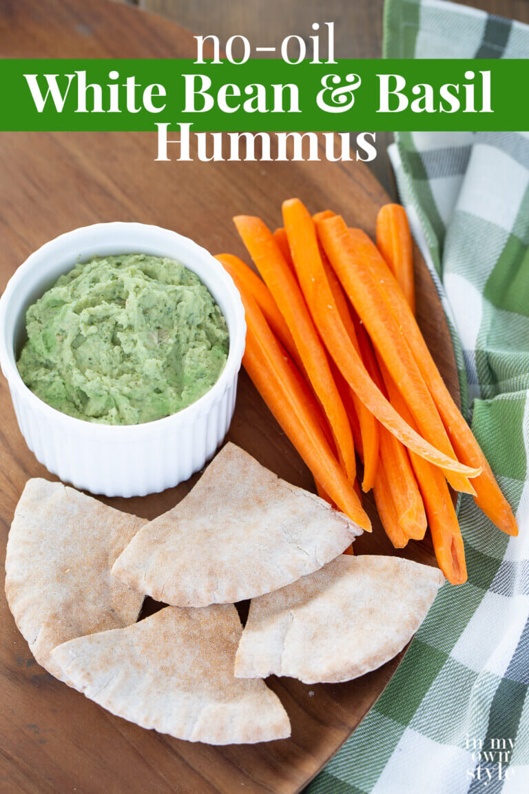 Vegan No Oil White Bean & Basil Hummus