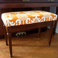 How to Make a No Sew Fabric Covered Cushion For a Piano Bench