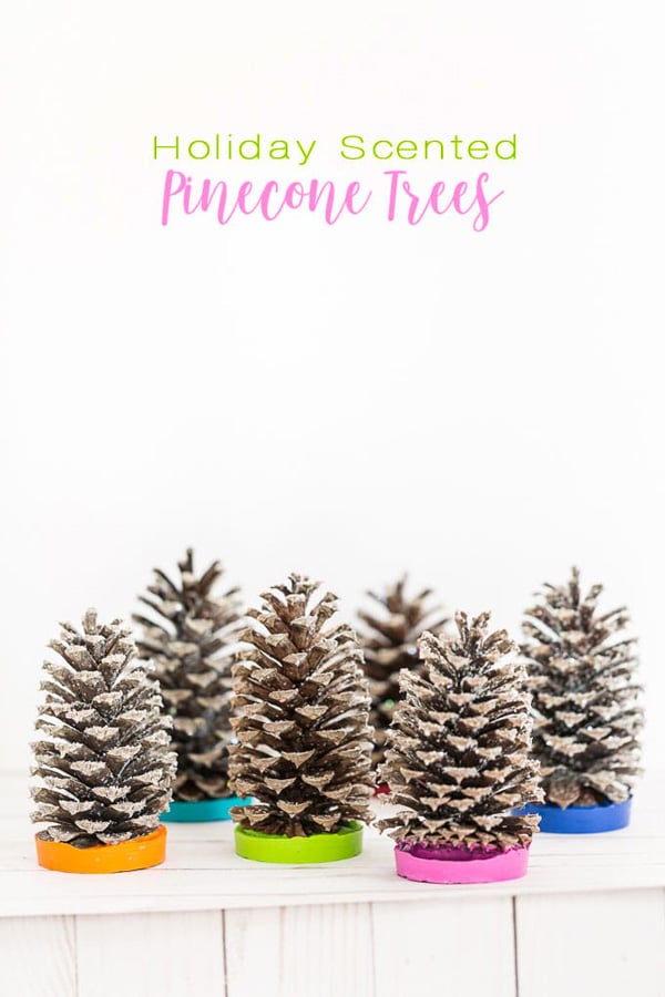 Colorful Christmas Scented Pine Cone Trees