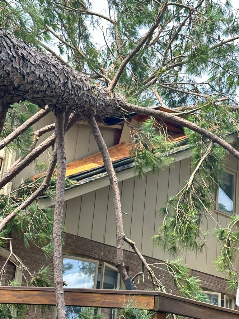 Property damage from Hurricane Helene