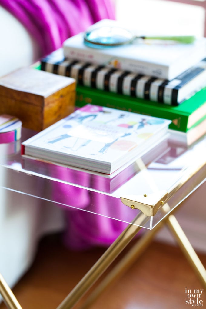 Repurposed Furniture:  Acrylic Side Table