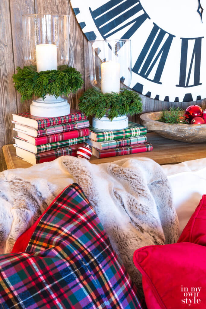 Rustic Red and Plaid Christmas Living Room