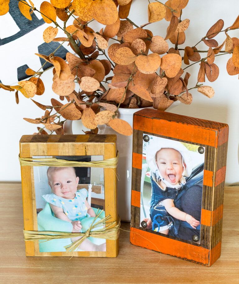 Make a Fall Inspired Simple Wood Block Photo Frame