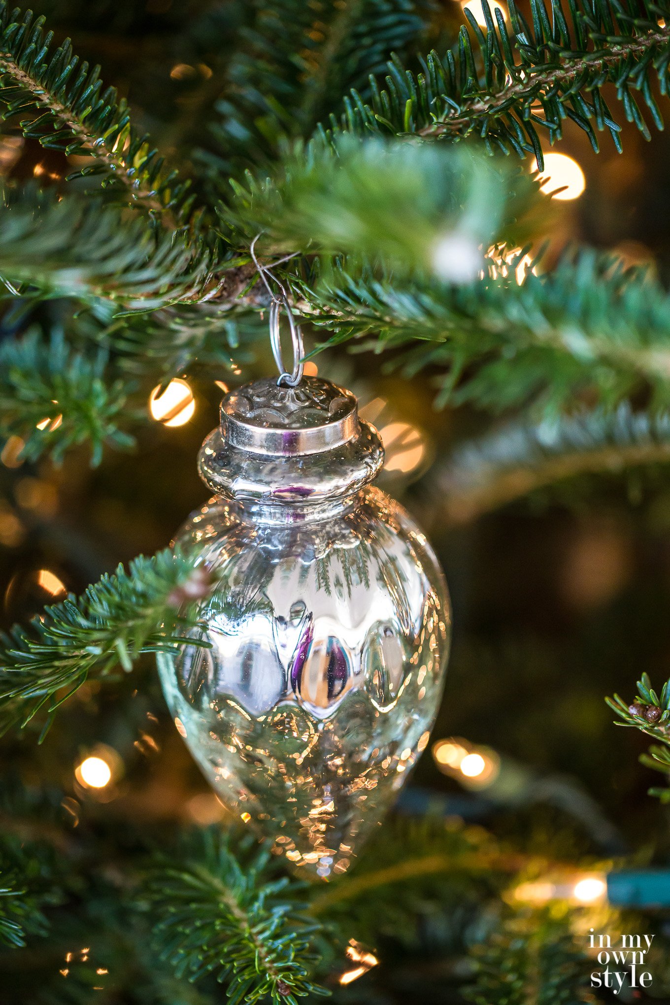 Vintage silver Christmas tree ornament