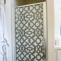 How to Stencil Shower Doors with a Cutting Edge Stencil