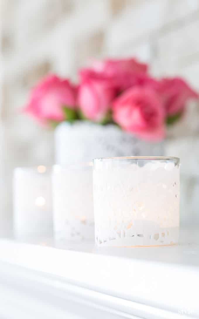 Valentine Decorating with Paper Doily Candles