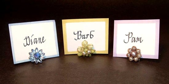 Tablesetting Ideas - Placecard holder using Vintage clip on earrings