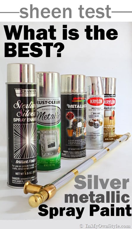 Image graphic with spray paint lined up with the words. What is the best silver spray paint for painting metal.