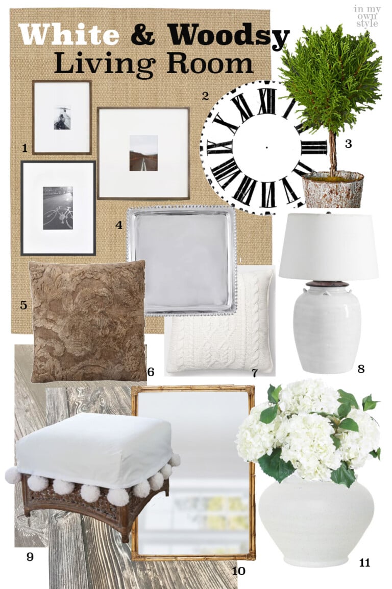 White & Woodsy Living Room Color Scheme