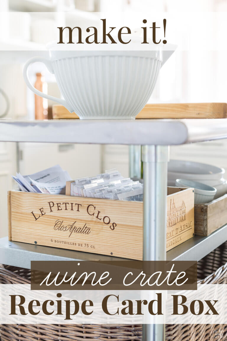 DIY Recipe Box Using a Wine Crate